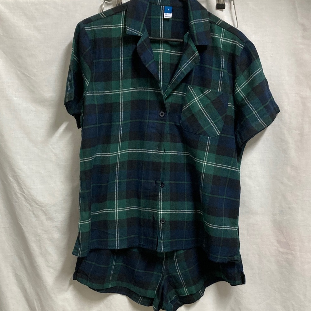 Old Navy Plaid Pajama Set - Green and Blue
